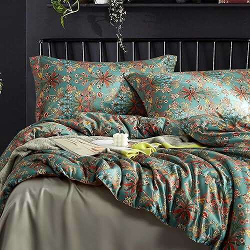 Ikawaapurry Comforter Set for Queen Size Bed Farmhouse Boho Bedding Sets Fluffy Lightweight Flowers Plants All Season 3 Pcs Comforter with 2 Pillow Shames - Image 6