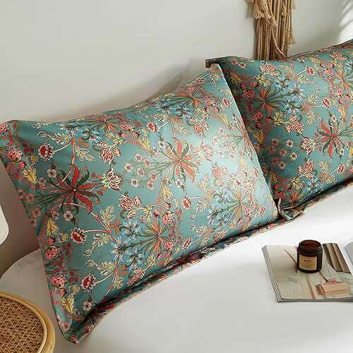 Ikawaapurry Comforter Set for Queen Size Bed Farmhouse Boho Bedding Sets Fluffy Lightweight Flowers Plants All Season 3 Pcs Comforter with 2 Pillow Shames - Image 8