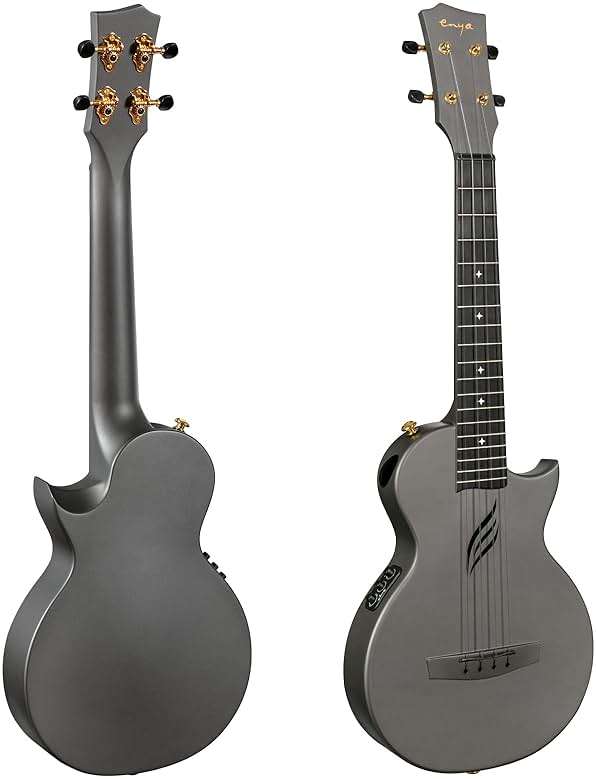 Enya Tenor Ukulele 26 Inch Carbon Fiber Acousticplus Cutaway Travel Ukelele for Beginner Bundle Kit with Online Lesson Including Gig Bag, Strap, Capo, and Strings Professional Ukalalee Yukalalee Gift - Image 2