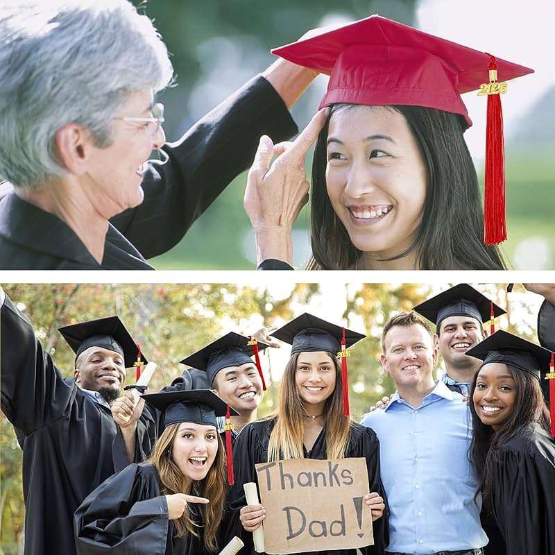 2026 Graduation Tassel Red with 2026 Year Gold Charm for Graduation Ceremony - Image 6