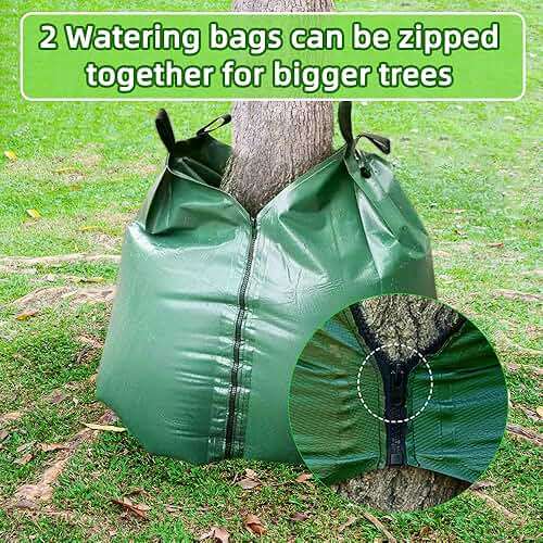 25 Pack Tree Watering Bag, 20 Gallon Slow Release Watering Bag for Trees, Premium PVC Shrub Watering Bag with Heavy Duty Zipper, Sturdy Reusable Drip Irrigation Bag - Image 5
