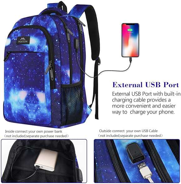 MATEIN Travel Backpack for Men Women, Anti Theft College Laptop Daypack for Men, Water Resistant Slim Travel Laptop Backpack Fits 15.6 In Computer Gifts for Him - Image 3