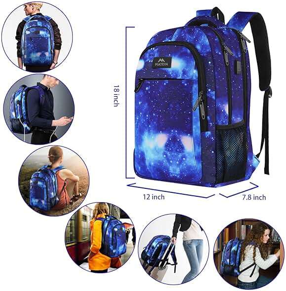 MATEIN Travel Backpack for Men Women, Anti Theft College Laptop Daypack for Men, Water Resistant Slim Travel Laptop Backpack Fits 15.6 In Computer Gifts for Him - Image 7