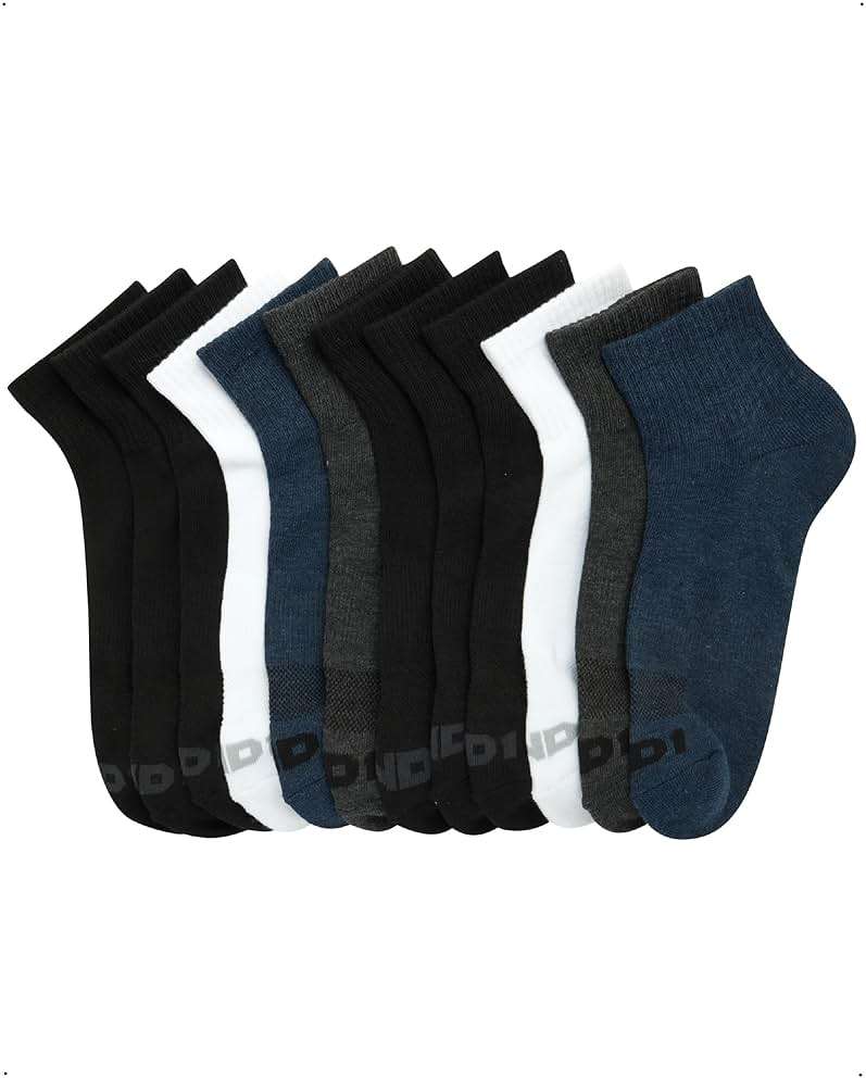 AND1 Mens Quarter Socks - 12 Pack Moisture Wicking Breathable Cushioned Athletic Performance Ankle Socks for Men (6-12.5) - Image 3