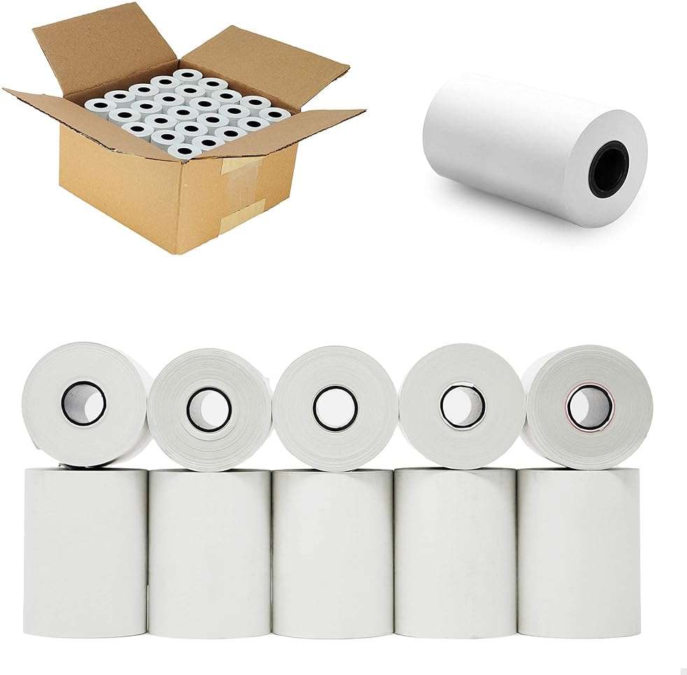 (10 Rolls - 50 GSM) 2 1/4 x 85 Thermal Paper Receipt Rolls 2.25 x 85 ft, POS/Cash Register, Fits All Credit Card Terminals, Verifone VX510 VX570 FD50 T4220 - Image 3