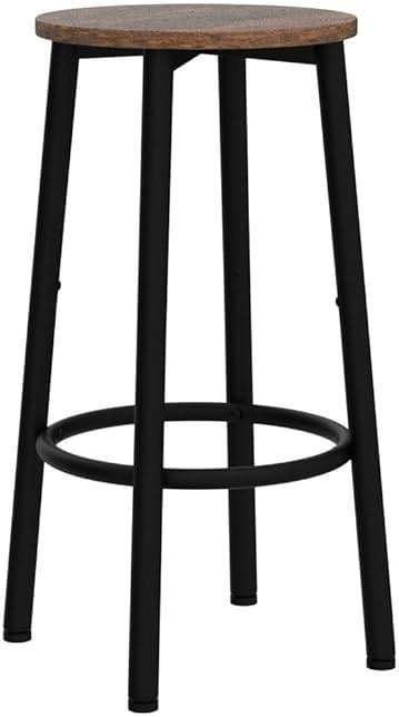 HOOBRO Bar Stools, Set of 2 Bar Chairs, Kitchen Round Height Stools with Footrest, Breakfast Bar Stools, Sturdy Steel Frame, for Dining Room, Kitchen, Party, Easy Assembly, Rustic Brown BF03BY01 - Image 5