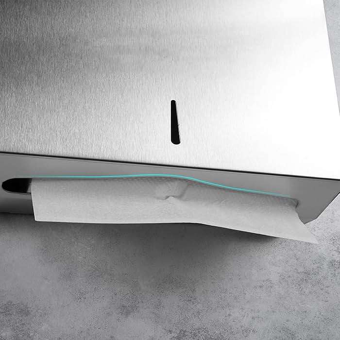 Comercial Paper Towel Dispenser Wall Mount, Stainless Steel Hand Towel Dispenser with Lock, Trifold/C Fold Paper Towel Holder for Bathroom Kitchen Office Public Places, Large Capacity Tissue Holder - Image 5