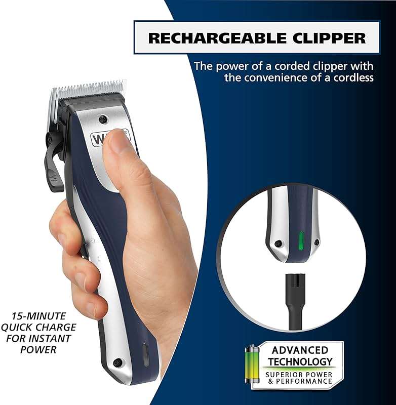 Wahl Lithium Ion Pro Rechargeable Cordless Hair Clippers for Men, Woman, & Children with Smart Charge Technology for Convenient at Home Haircutting - Model 79470 - Image 8