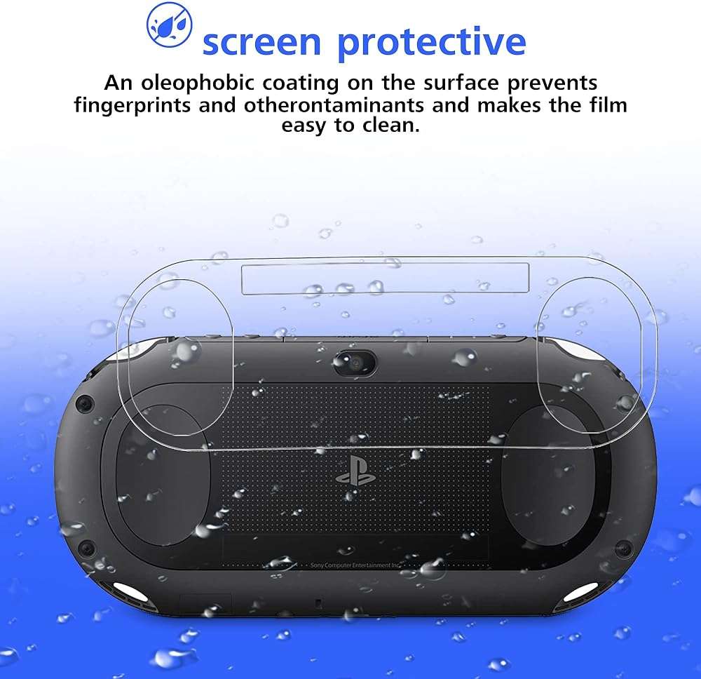 Xahpower PS Vita 2000 Screen Protector, 9H Tempered Glass Front Screen Protector and HD Clear PET Back Screen Protective Film for Sony PlayStation Vita 2000 - Image 4