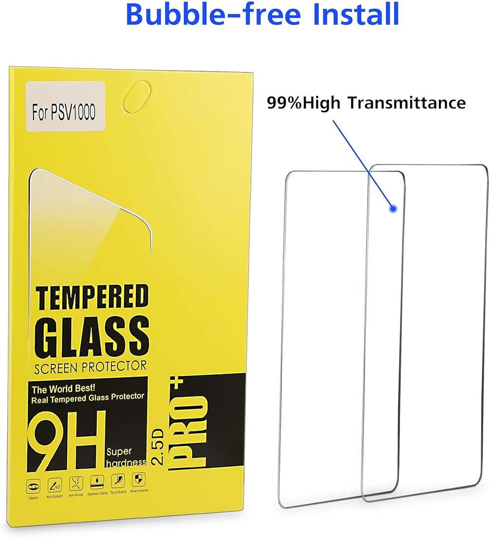 Xahpower PS Vita 2000 Screen Protector, 9H Tempered Glass Front Screen Protector and HD Clear PET Back Screen Protective Film for Sony PlayStation Vita 2000 - Image 5