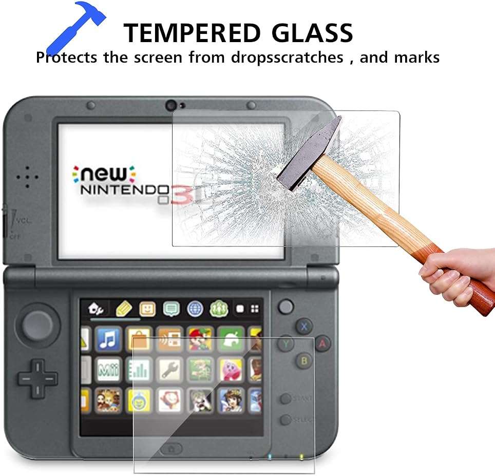 Xahpower New 3DS XL Screen Protector, Tempered Glass Top LCD for Top Screen and HD Clear Crystal PET Film Compatible Bottom Screen Protective Filter for Nintendo 3DS XL/New 3DS XL - Image 3
