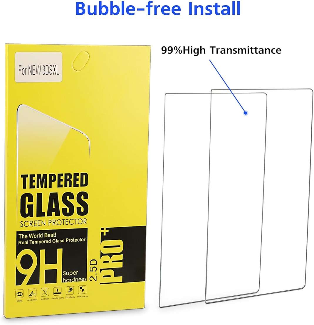 Xahpower New 3DS XL Screen Protector, Tempered Glass Top LCD for Top Screen and HD Clear Crystal PET Film Compatible Bottom Screen Protective Filter for Nintendo 3DS XL/New 3DS XL - Image 5