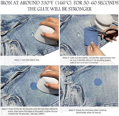 KING MOUNTAIN Iron-on Repair Patch 20 Pcs Pack,Denim Patches for Jeans Kit 3" by 4-1/4", 100% Cotton Denim Iron-on Repair Patch,Jeans and Clothing Repair and Decoration Kit (Five Color) - Image 5