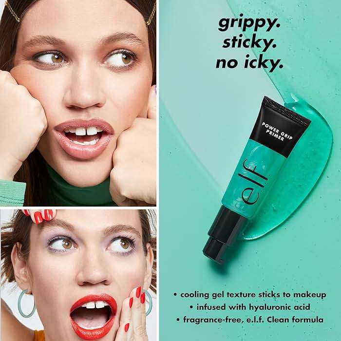 e.l.f. Power Grip Primer, Gel-Based & Hydrating Face Primer for Smoothing Skin & Gripping Makeup, Moisturizing & Priming, Vegan & Cruelty-Free, 0.811 Fl Oz - Image 3