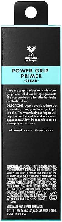 e.l.f. Power Grip Primer, Gel-Based & Hydrating Face Primer for Smoothing Skin & Gripping Makeup, Moisturizing & Priming, Vegan & Cruelty-Free, 0.811 Fl Oz - Image 8
