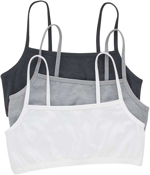 Hanes Women's String Bralette Pack, 3-Pack, Cotton Sports Bralette Bras for Women, Solid or Assorted Wireless Bras - Image 1