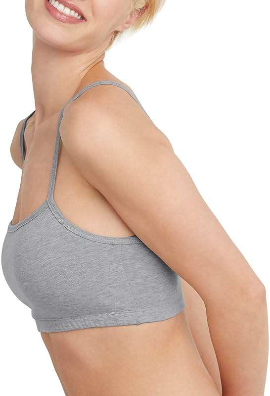 Hanes Women's String Bralette Pack, 3-Pack, Cotton Sports Bralette Bras for Women, Solid or Assorted Wireless Bras - Image 3