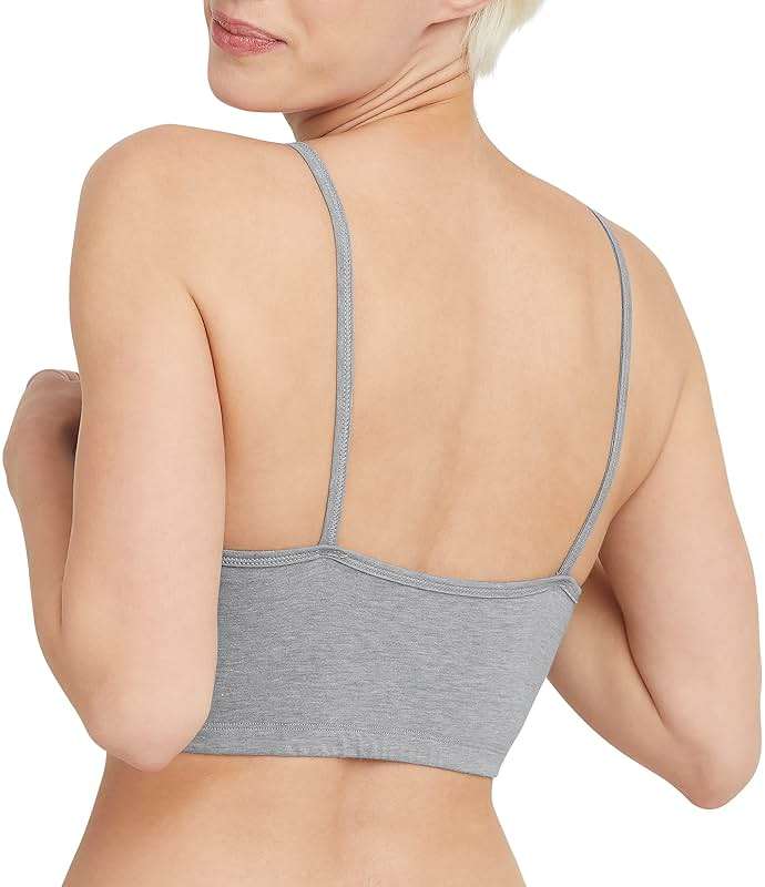 Hanes Women's String Bralette Pack, 3-Pack, Cotton Sports Bralette Bras for Women, Solid or Assorted Wireless Bras - Image 4
