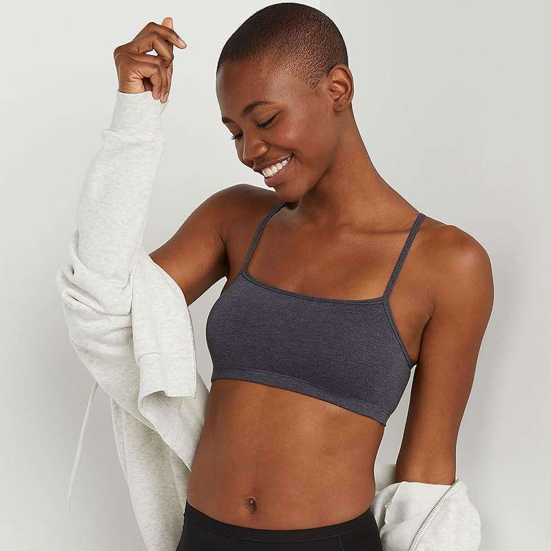 Hanes Women's String Bralette Pack, 3-Pack, Cotton Sports Bralette Bras for Women, Solid or Assorted Wireless Bras - Image 5
