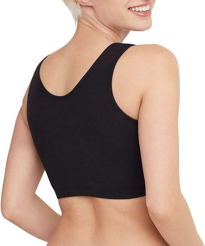Hanes Women's Pack, Cotton Scoopneck Bralette, Low-Impact Sports Bra, 3-Pack - Image 4