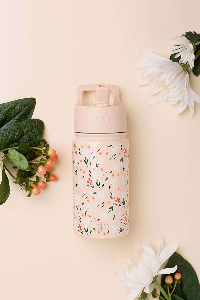 Simple Modern Kids Water Bottle with Straw Lid | 14oz Insulated Stainless Steel Kids Tumbler & Spill Proof Toddler Cup for School, Girls, Boys | Summit | Chloe Floral - Image 2