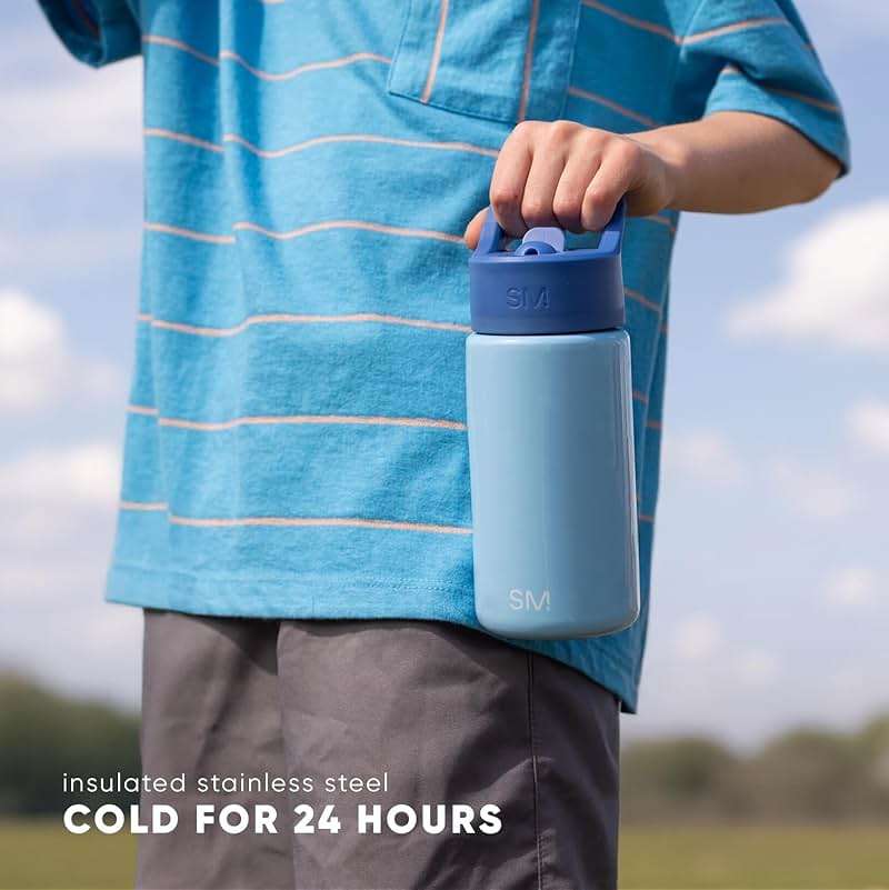 Simple Modern Kids Water Bottle with Straw Lid | 14oz Insulated Stainless Steel Kids Tumbler & Spill Proof Toddler Cup for School, Girls, Boys | Summit | Chloe Floral - Image 7