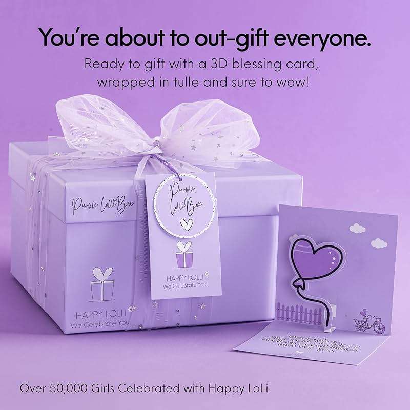 HAPPY LOLLI LolliBox Birthday Gift Set for Tween & Teen Girls Ages 8–15, Ready to Gift, 8 Individually Wrapped Gifts - Image 6
