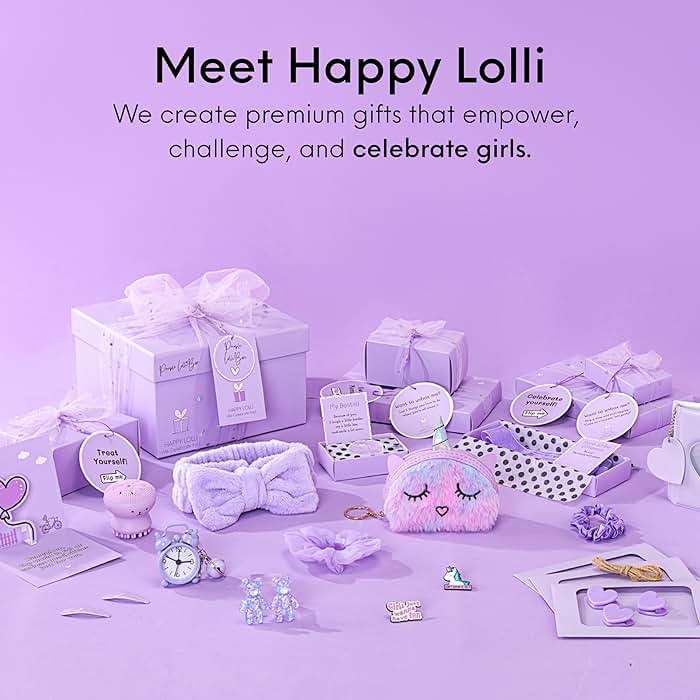HAPPY LOLLI LolliBox Birthday Gift Set for Tween & Teen Girls Ages 8–15, Ready to Gift, 8 Individually Wrapped Gifts - Image 7