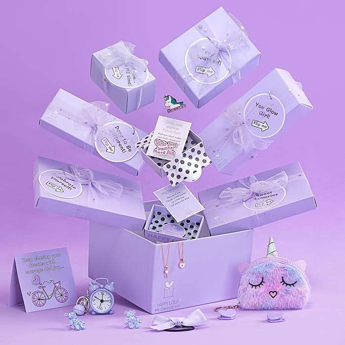 HAPPY LOLLI LolliBox Birthday Gift Set for Tween & Teen Girls Ages 8–15, Ready to Gift, 8 Individually Wrapped Gifts - Image 8