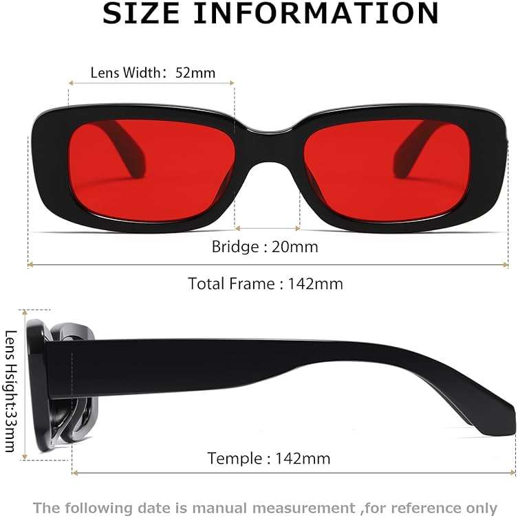 kimorn Rectangle Sunglasses for Women Men Trendy Retro Fashion Sun Glasses 90’s Vintage UV 400 Protection Square Frame K1200 - Image 5