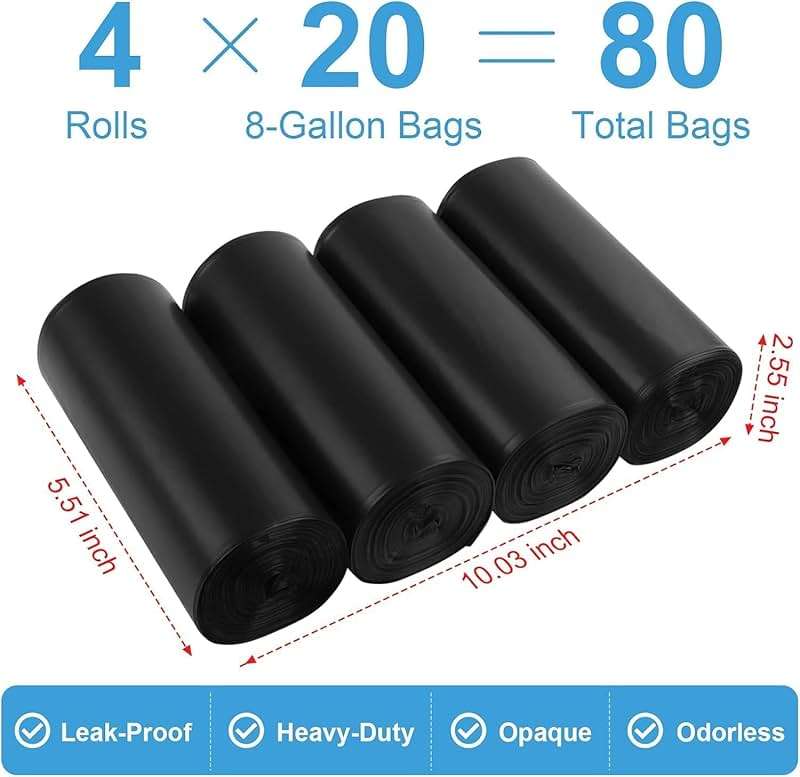 80 Portable Camping Toilet Bags, Biodegradable Porta Potty Bucket Toilet Bags, 8 Gallon Compostable Thickened Trash Garbage Bags - Image 2
