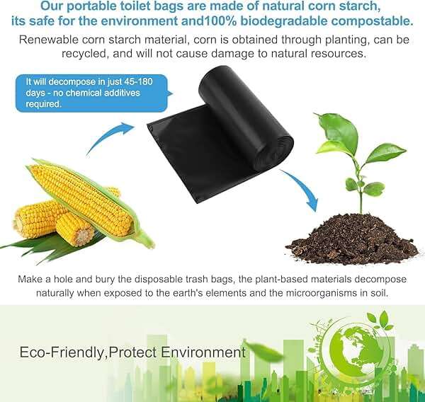 80 Portable Camping Toilet Bags, Biodegradable Porta Potty Bucket Toilet Bags, 8 Gallon Compostable Thickened Trash Garbage Bags - Image 4