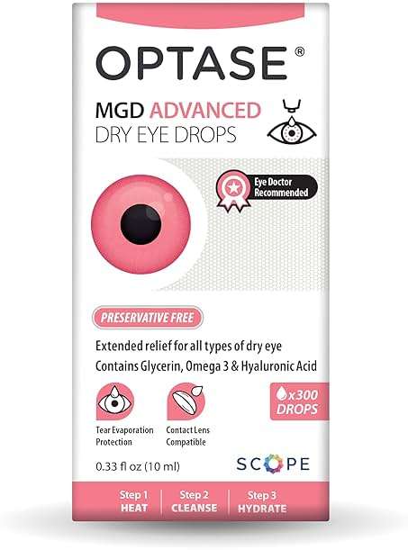 Optase MGD Advanced Dry Eye Drops, 0.33 fl oz - Lipid-Containing Preservative Free Eye Drops for Dry Eyes - Visually Clear Artificial Tears - Contact Lens Compatible - Multidose Bottle with 300 Doses - Image 5
