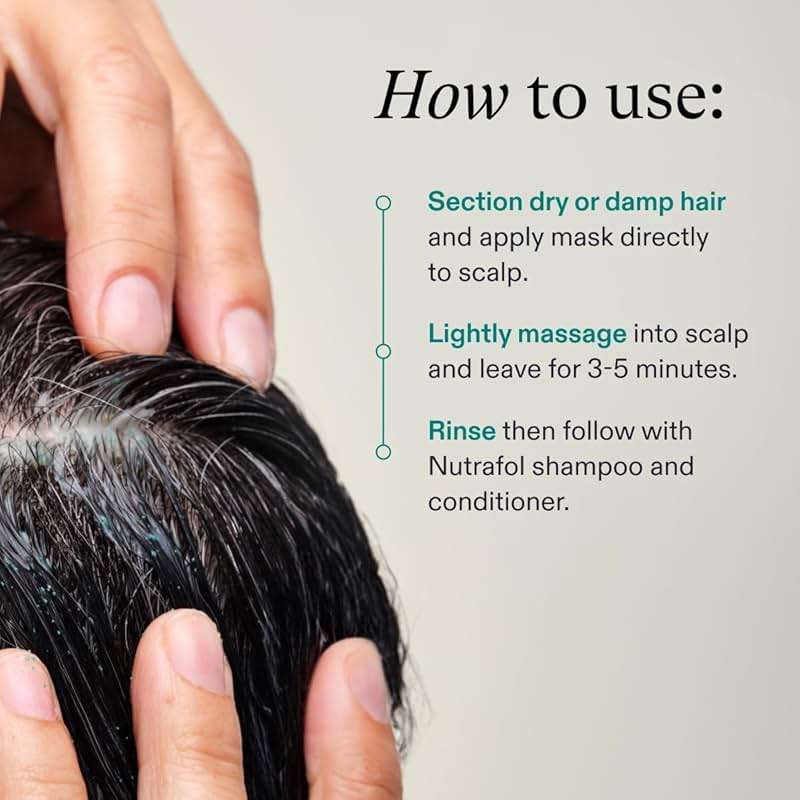 Nutrafol Exfoliating Scalp Mask, Eliminates Product Build-up and Oil for Healthier Hair and Scalp, Physician-formulated for Thinning Hair, Color and Extension Safe - 4 Fl Oz Bottle - Image 8