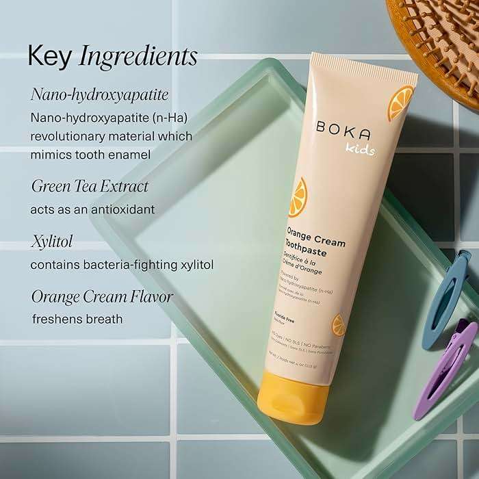 Boka Fluoride Free Toothpaste Nano Hydroxyapatite Toothpaste - Orange Cream Flavor, 4 oz 1Pk US Manufactured - Image 5