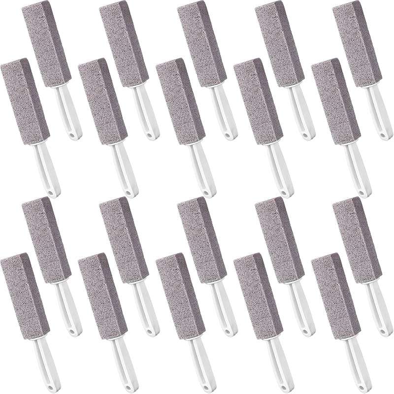Vesici 20 Pieces Pumice Cleaning Stone with Extra Long Handle Pumice Stone Toilet Bowl Cleaner for Toilet, Bathtubs, Sinks, Swimming Pool, Grills, Kitchen, Household Cleaning - Image 1