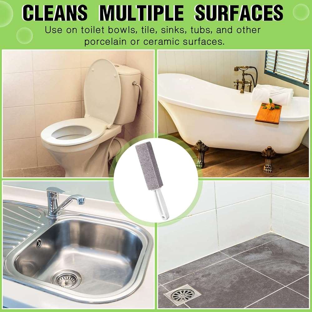 Vesici 20 Pieces Pumice Cleaning Stone with Extra Long Handle Pumice Stone Toilet Bowl Cleaner for Toilet, Bathtubs, Sinks, Swimming Pool, Grills, Kitchen, Household Cleaning - Image 3