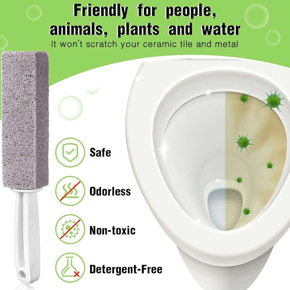 Vesici 20 Pieces Pumice Cleaning Stone with Extra Long Handle Pumice Stone Toilet Bowl Cleaner for Toilet, Bathtubs, Sinks, Swimming Pool, Grills, Kitchen, Household Cleaning - Image 4