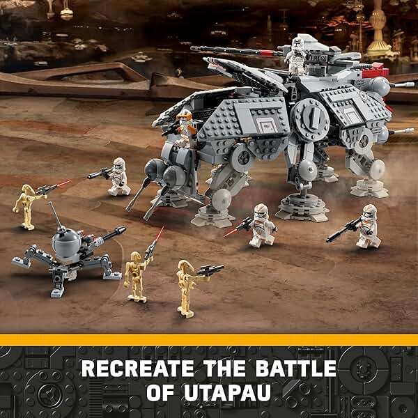 LEGO Star Wars AT-TE Walker - Poseable Building Toy - Revenge of the Sith Set - Gift for Kids w/ 3 212th Clone Troopers, Dwarf Spider & Battle Droid Figures - 75337 - Image 2
