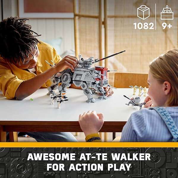 LEGO Star Wars AT-TE Walker - Poseable Building Toy - Revenge of the Sith Set - Gift for Kids w/ 3 212th Clone Troopers, Dwarf Spider & Battle Droid Figures - 75337 - Image 3