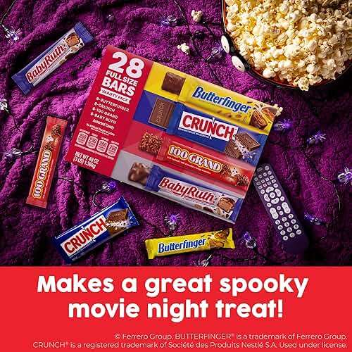 Butterfinger, CRUNCH, Baby Ruth and 100 Grand, Bulk 28 Pack, Assorted Full Size Chocolate Candy Bars, 48 oz - Image 3
