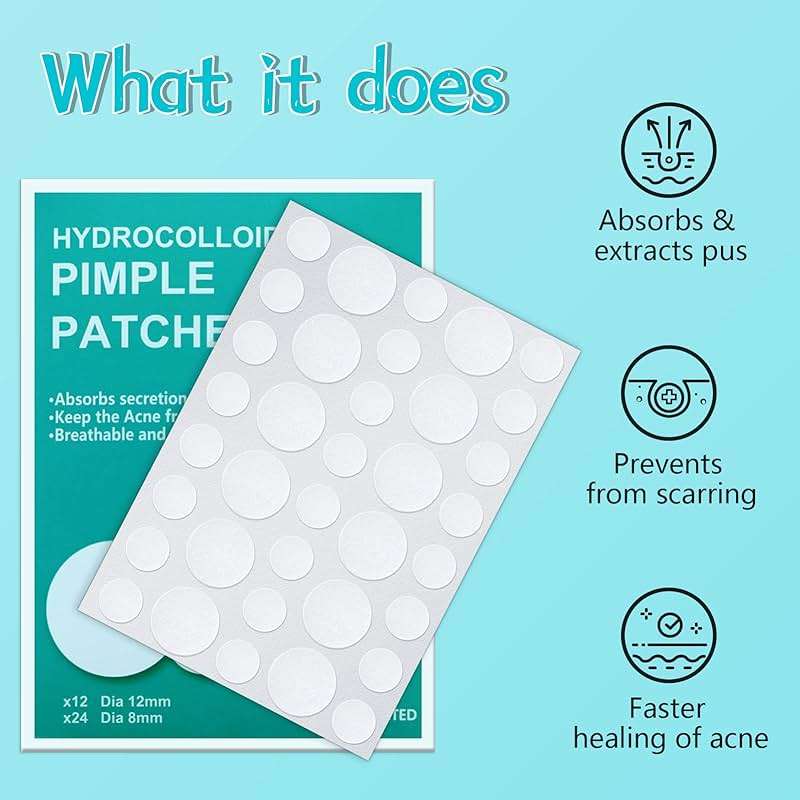 PICcircuit 180 Counts Pimple Patches for Face Hydrocolloid Acne Patches for face Invisible Zit Patches for Face Pimple Patch Acne Spot Treatment Patch Blemish Patches Cover Patches Stickers - Image 8