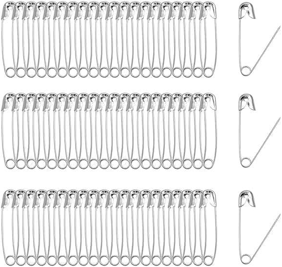 Qjaiune 500 PCS 38mm / 1.5 Inch Heavy Duty Quilting Safety Pins, Medium Silver Metal Sewing Pins for DIY Crafts Jewelry Making Baby Clothing (Nickel Plated)": " - Image 1