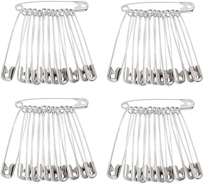 Qjaiune 500 PCS 38mm / 1.5 Inch Heavy Duty Quilting Safety Pins, Medium Silver Metal Sewing Pins for DIY Crafts Jewelry Making Baby Clothing (Nickel Plated)": " - Image 3