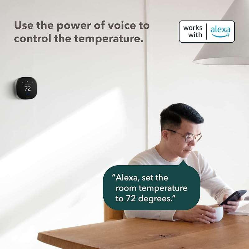 ecobee Smart Thermostat Premium with Smart Sensor and Air Quality Monitor - Programmable Wifi Thermostat - Works with Siri, Alexa, Google Assistant, Black - Image 11