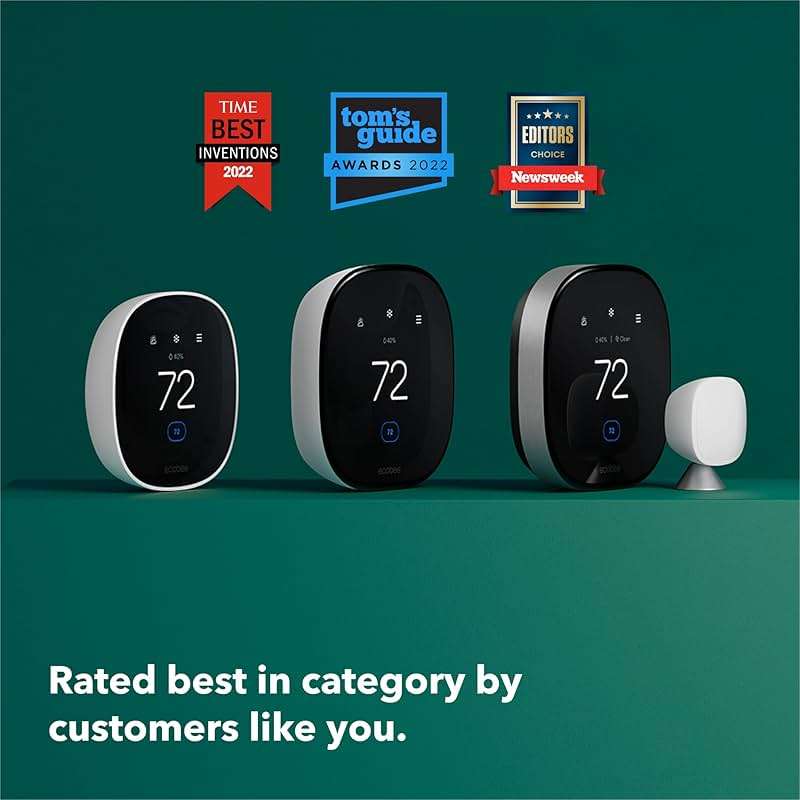 ecobee Smart Thermostat Premium with Smart Sensor and Air Quality Monitor - Programmable Wifi Thermostat - Works with Siri, Alexa, Google Assistant, Black - Image 13