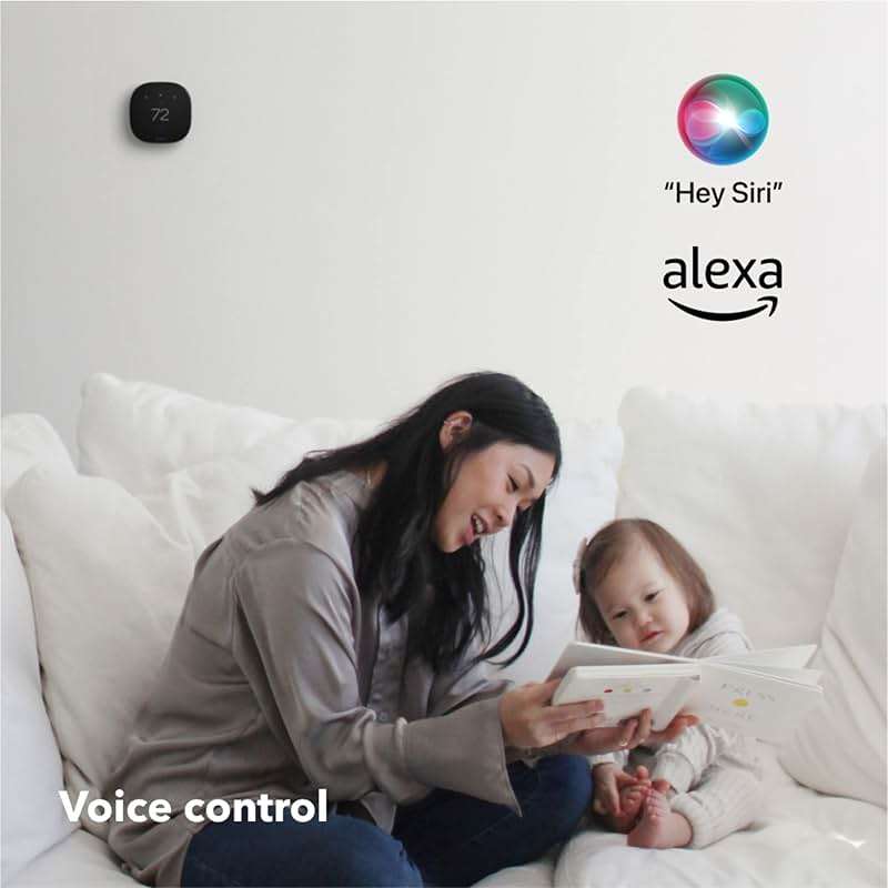 ecobee Smart Thermostat Premium with Smart Sensor and Air Quality Monitor - Programmable Wifi Thermostat - Works with Siri, Alexa, Google Assistant, Black - Image 10