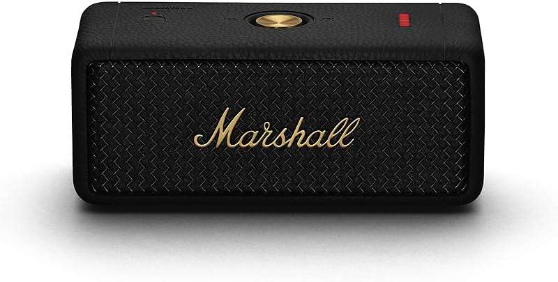Marshall Emberton II Portable Bluetooth Speaker, Black & Brass - Image 1