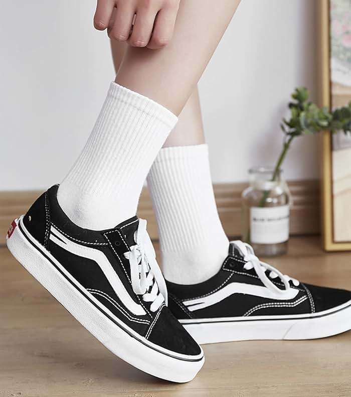 DOKUTOKU 3-12 Pack Womens Crew Socks Size 6-9 Light Weight Thin Casual Calf Socks - Image 5