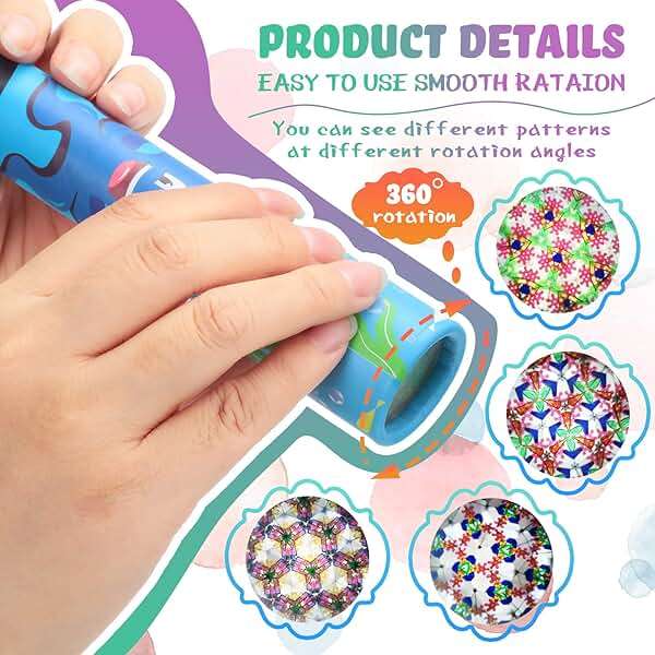 Yunsailing 30 Pcs Valentines Day Kaleidoscopes Party Favors Vintage Mini Kaleidoscope Party Favor Educational Toy for Kids Return Gifts School Classroom Prizes Goodie Bag Fillers(Lovely) - Image 4